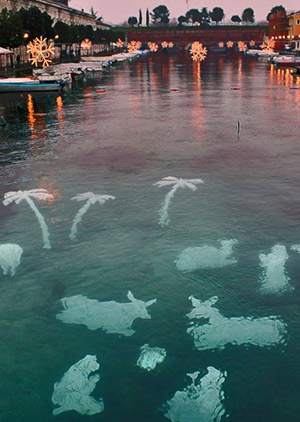 Underwater nativity scene in Peschiera, Lake Garda